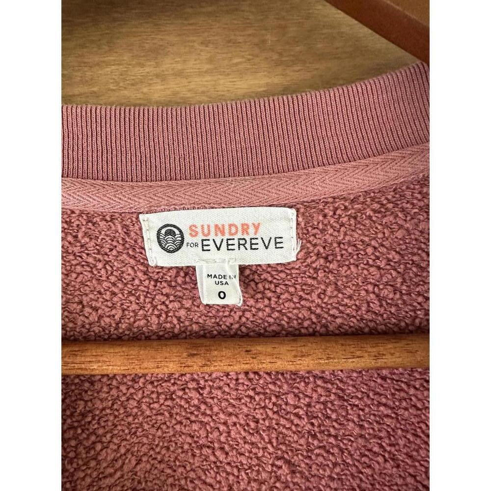 Sundry for Evereve Mauve “Love” Crew Neck Pullover w/ Side Zipper size XS/S (0)​ - Picture 7 of 11